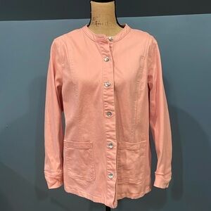 Issac Mizrahi Live! Pink Denim Jacket Large
